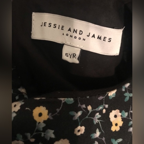 NWOT Jessie and James Black and Yellow Floral Dress, Size 6 Years. - Picture 6 of 10